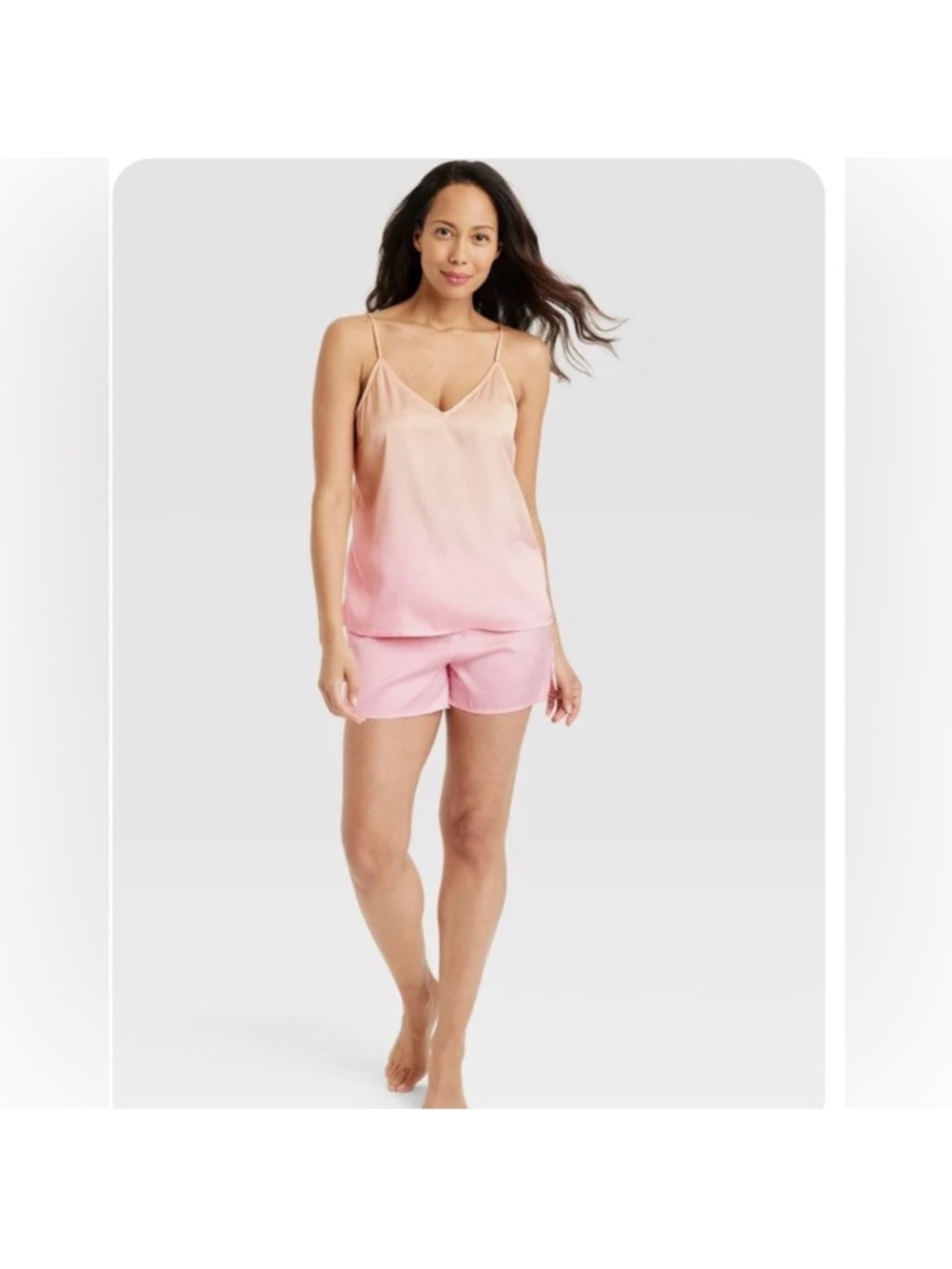 Women’s Satin Tank Top Pink Ombré Stars above